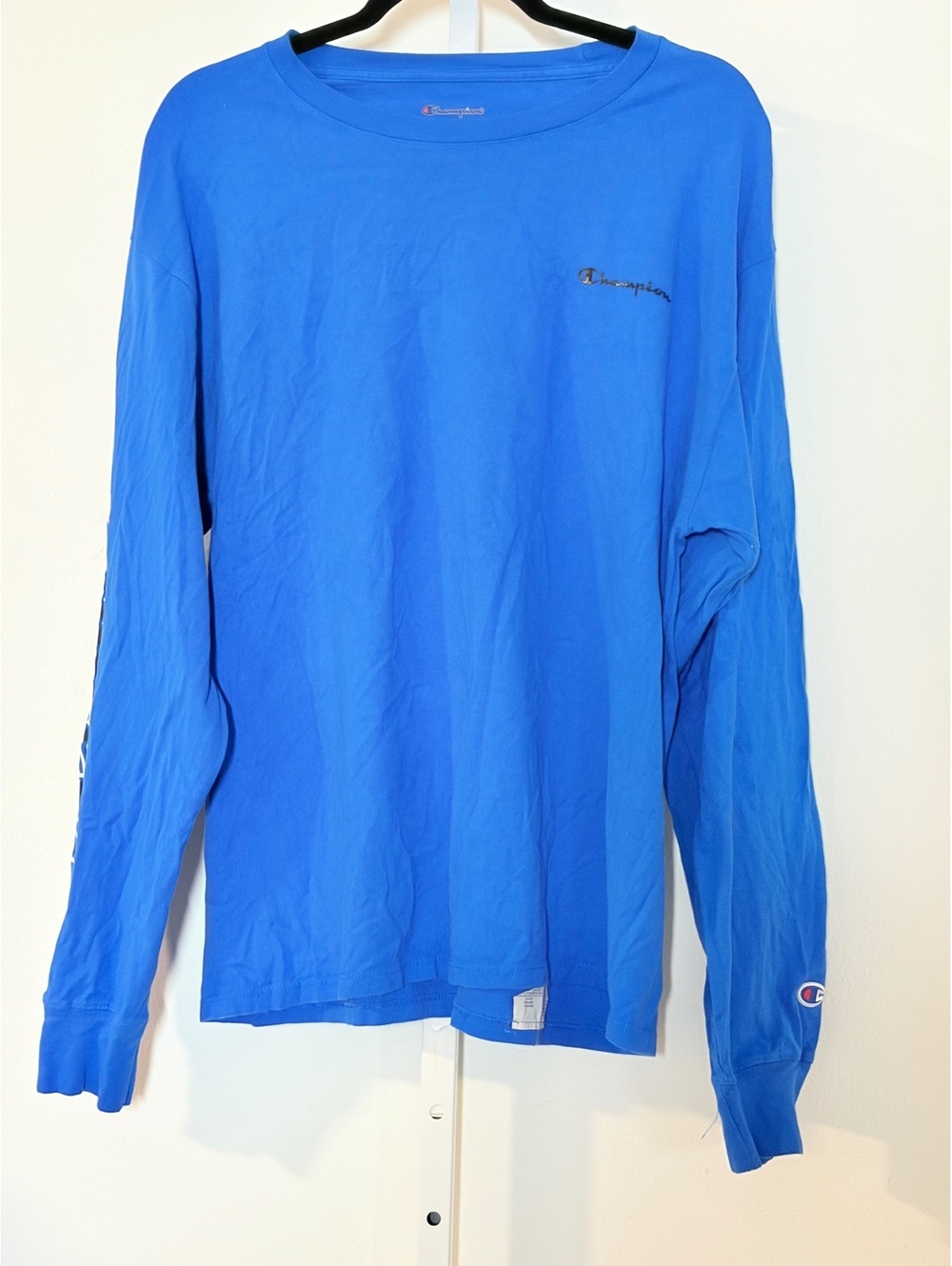 Champion Authentic Athleticwear Blue Long Sleeve T-Shirt Size Large